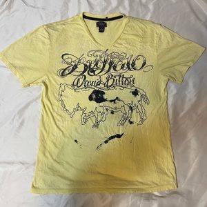 Buffalo David Bitton Yellow/Navy T-Shirt XL, EUC
